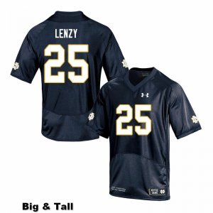 Notre Dame Fighting Irish Men's Braden Lenzy #25 Navy Under Armour Authentic Stitched Big & Tall College NCAA Football Jersey JTJ7199DU